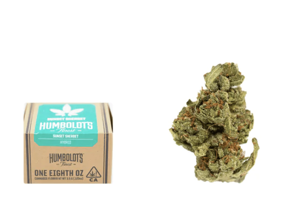 sunset sherbet humboldt's finest sungrown cannabis 3.5g from humble root