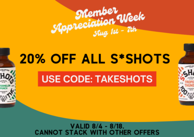 20% off all S*SHOTS