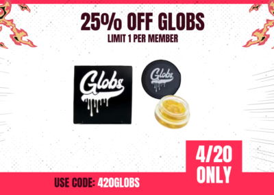 4/20: 25% off Globs